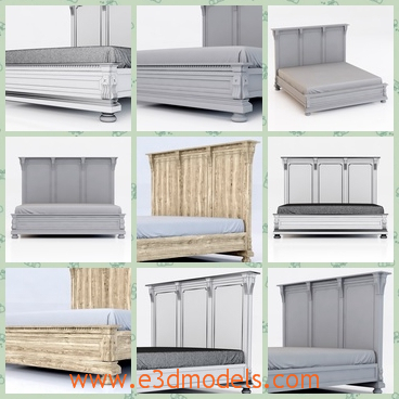 3d model the bed without footboard - This is a 3d model of the bed without footboard,whch is spacious and comfortable.The model is so marvellous in the room.
