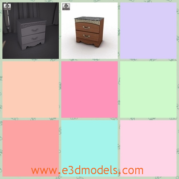 3d model the bedside in wood - This is a 3d model of te bedside in wood,which is the fine model in the bedroom.The nightstand is fine and can be placed on many stuffs.