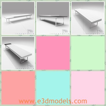 3d model the bench - This is a 3d model of the modern bench,which is textured and long.The legs of the bench is made of stainless steel materials.