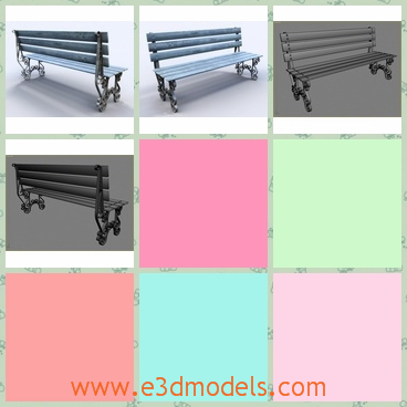 3d model the bench in the park - This is a 3d model of the bench in the park,which is the common chair in the parks and other public places.