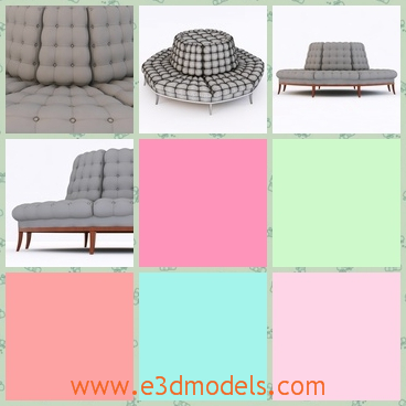 3d model the bench that shapes a round - This is a 3d model of the bench that shapes a round,which is thick and comfortable.The model is made in modern style.