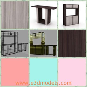 3d model the cabinet - This is a 3d model of the cabinet in the living room,which is modern and spacious.The living room is large