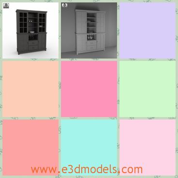 3d model the cabinet of China - This is a 3d model of the cabinet of China,which is placed in the kitchen and the dining room as well.