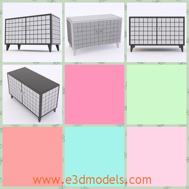 3d model the cabinet with doors - This is a 3d model of the cabinet with doors,which is big and spacious.The model is modern and practical.