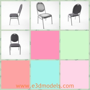 3d model the chair - This is a 3d model about the chair,which is armless and stackable.The chair is made with leather material.