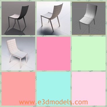 3d model the chair - This is a 3d model of the wooden chair,which is fine and modern.The chair has four legs and a long back.