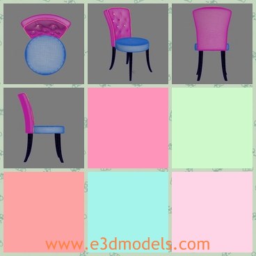 3d model the chair - This is a 3d model of the chair,which is made with the pink back.The pink part of the chair makes the whole chair pretty and lovely.