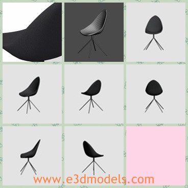 3d model the chair - This is a 3d model of the chair,which is black and fashionable in the life.The model is movable with four legs.
