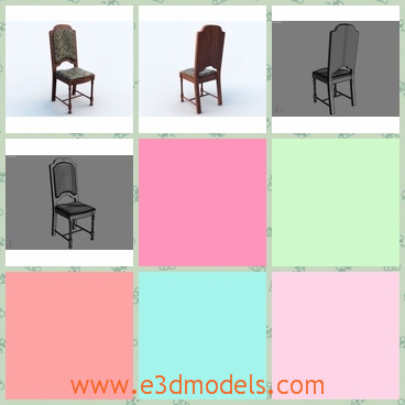 3d model the chair in antique style - This is a 3d model of the chair in antique style,which is the dining chair and placed in the dining room.