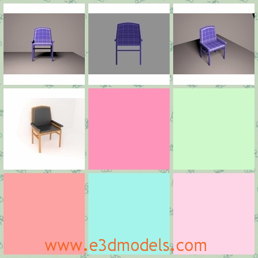 3d model the chair in blue - This is a 3d model of the chair in blue,which is special and popular.The model is modern and made in wooden materials.