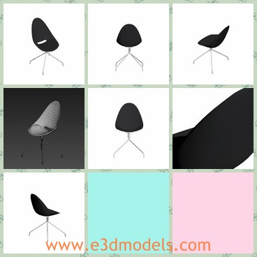 3d model the chair in modern style - This is a 3d model of the chair in the modern style,which is black and popular in the office.