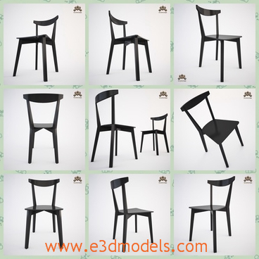 3d model the chair in simple style - This is a 3d model of the chair in simple style,which is placed in the restaurant,in the kitchen and in the dining room.