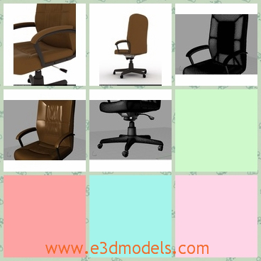 3d model the chair in the office - This is a 3d model of the chair in the office,which is covered with the leather materials and the back is comfortable.