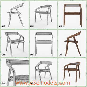 3d model the chair in wood - This is a 3d model of the chair in wood,which is covered with leather materials.The model is the armchair in the house.