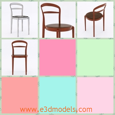 3d model the chair in wood - This is a 3d model of the wooden chair,which is the side chair and be put beside the dining table.
