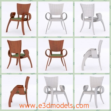 3d model the chair made in wood - This is a 3d model of the chair made in wood,which is a single one and it is the modern armchair.