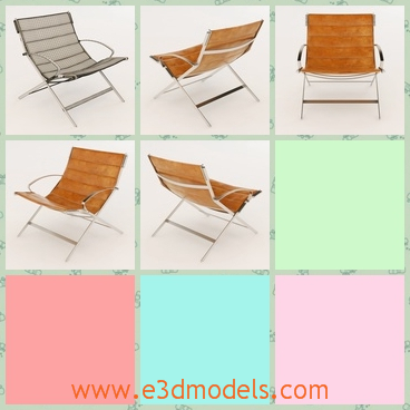 3d model the chair of modern style - This is a 3d model of the chair of modern style,which is tilted and comfortable to lie on.The model is made according to the real base.