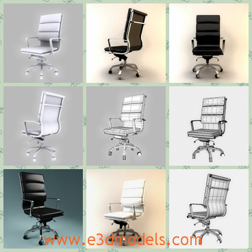 3d model the chair that is swivel - This is a 3d model of the chair that is swivel,which is made in high quality.The black surface is smooth and charming.