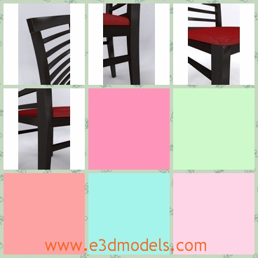 3d model the chair with a back - This is a 3d model of the chair with a back,which is modern.The modelis a modern archetype of chair popular in middle and eastern europe.