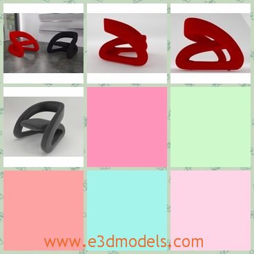 3d model the chair with high quality - This is a 3d model about the chair with high quality,which is different and special.The model is red and  has become one of the most popular lounge items.