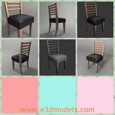 3d model the chair with leather cover - This is a 3d model of the chair with leather cover,which is made to add more details to your projects. Model can be used in any of your projects.