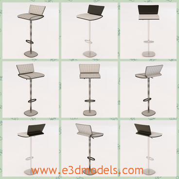 3d model the chair with long legs - This is a 3d model of the chair with long legs,which are modern and can be placed in the bars.