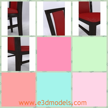 3d model the chair with red cover - This is a 3d model of the chair with red cover,which is modern and common.The model is desigened with interior decoration in mind.