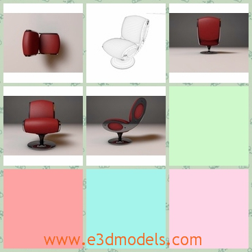 3d model the chair with red cover - This is a 3d model of the chair with red cover,which is modern and made in high quality.