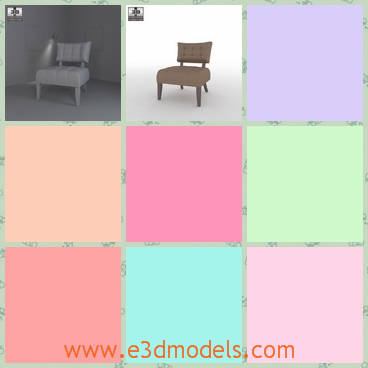 3d model the chair with short legs - This is a 3d model of the chair with short legs,which is placed in the kitchen.The chair is also used in the park.