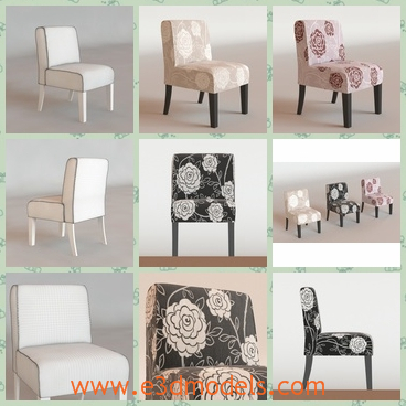 3d model the chair with the flower decorations - This is a 3d model of the chair with the flower decorations,which is heavy and stable.The chair is armless and easy.