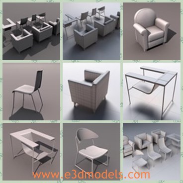 3d model the chairs - This is a 3d model of the chairs,which is modern and made with plastic materials.