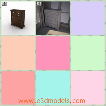 3d model the chest in dark brown - This is a 3d model of the chest in dark brown,which is made in wood and the model is special and glorious.