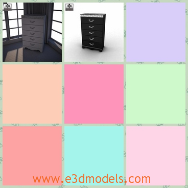 3d model the chest in the bedroom - This is a 3d model of the chest in the bedroom,which is tall and stable.The collection takes sophisticated style compared to the last level with a collection sure to enhance the beauty of any bedroom decor