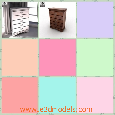 3d model the chest in wood - This is a 3d model of the chest in wood,which is long and modern and it comes from the Ashley company.