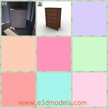 3d model the chest made in Nico - This is a 3d model of the chest made in nico,which is solid and modern.The drawers are spacious and the shape is small.