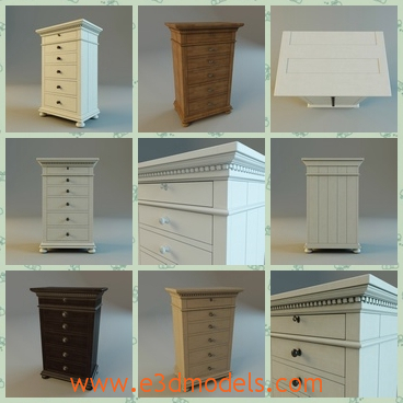 3d model the chest with drawers - This is a 3d model of the chest with drawers,which is the modern and common furniture in the family.