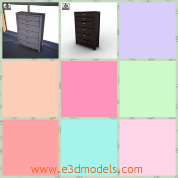 3d model the chest with drawers - This is a 3d model about the chest with drawers,which is made of wood and it is presented with drawers.