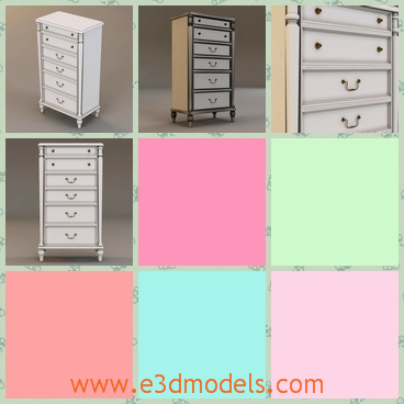 3d model the chest with drawers - This is a 3d model of the chest with drawers,which is long and practical.The model is popular nowadays.
