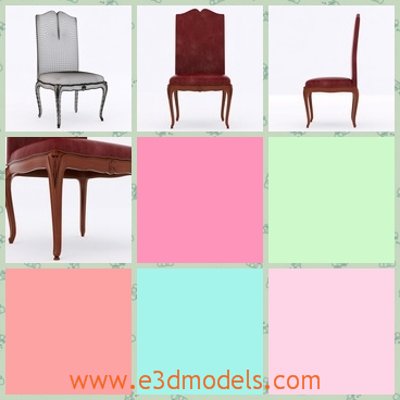 3d model the classical chair with a long back - This is a 3d model of the classical chair with a long back,which is heavy to carry and the style is antique and special.