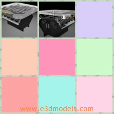 3d model the coffee table - This is a 3d model of the coffee table,which is large and made with engines.