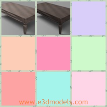 3d model the coffee table - This is a 3d model of the coffee table,which is made of wooden materials.The model is common and special in our life.