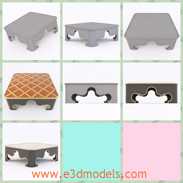 3d model the coffee table - This is a 3d model of the coffee table,which has a special surface and legs.The model is rare in real society.