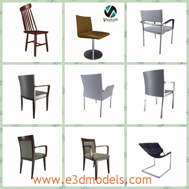 3d model the collection of chairs - This is a 3d model of the collection of chairs,which is different from each other and the they are designed in the modern style.