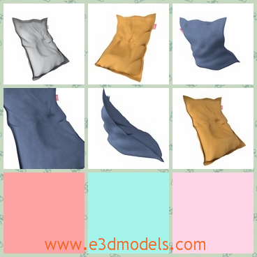 3d model the comfortable pillow - This is a 3d model of the comfortable pillow,which is soft and large to use.The model contains special materials.