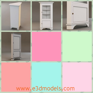3d model the corner cabinet - This is a 3d model of the cornet cabinet,which has a transparent upper part.The model is a realistic furniture.