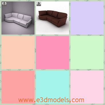 3d model the corner sofa - This is a 3d model of the corner sofa,which is long and soft to sit on. Rounded shape provides a lot of space and great seating comfort in the whole corner section.