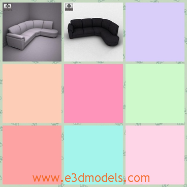 3d model the corner sofa in the living room - This is a 3d model of the corner sofa,which is placed in the living room and the model is comfortable to lean against.