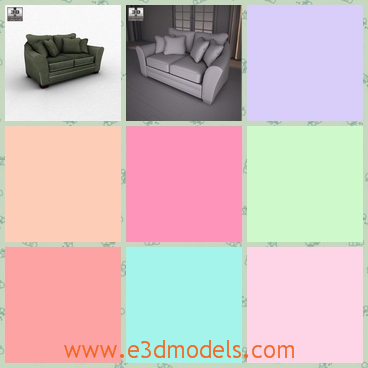 3d model the couch in the room - This is a 3d model of the couch in the room,which is large and luxury.The model is popular amongst the young people.