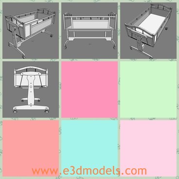 3d model the cradle for baby - This is a 3d model of the cradle for baby,which is small and cute and easy to push.The model is made with high quality.