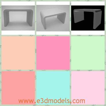 3d model the desk in modern style - This is a 3d model of the desk in modern style,which is oblong and stable to put stuffs  on.The model is new and made with fine materials.